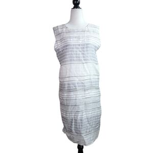 Lafayette 148 New York stripes  Linen And Cotton Blend Dress